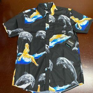 Pink Dolphin Short Sleeves Button Down Shirt